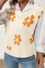 EVALESS Sweater Vest Women V Neck Cap Sleeve Knit Sweaters Cute Summer Fall Floral Print Sweater Tank Tops Pullover Sweaters