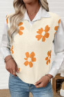 EVALESS Sweater Vest Women V Neck Cap Sleeve Knit Sweaters Cute Summer Fall Floral Print Sweater Tank Tops Pullover Sweaters