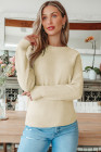 EVALESS Womens Long Sleeve Back Bow Knot Sweaters Round Neck Fall 2025 Lightweight Pullover Sweater Tops