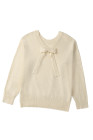 EVALESS Womens Long Sleeve Back Bow Knot Sweaters Round Neck Fall 2025 Lightweight Pullover Sweater Tops