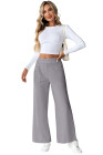EVALESS Womens Baggy Wide Leg Pants Casual Elastic Waisted Palazzo Harem Pant with Pockets