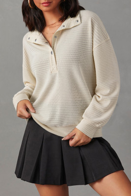 EVALESS Womens Oversized Sweatshirts Hoodies Casual V Neck Button Up Henley Collared Long Sleeve Shirts Pullover Tops Fashion Clothes Outfits LC25319819-P101