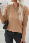 EVALESS Womens Sweaters Trendy Casual Crewneck Long Sleeve Cable Knit Lightweight Oversized Fall Sweaters Pullover Tops