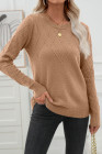 EVALESS Womens Sweaters Trendy Casual Crewneck Long Sleeve Cable Knit Lightweight Oversized Fall Sweaters Pullover Tops