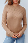 EVALESS Womens Sweaters Trendy Casual Crewneck Long Sleeve Cable Knit Lightweight Oversized Fall Sweaters Pullover Tops
