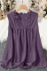 Tillandsia Purple Linhara Plus Size Sleeveless Solid Color Notched Neck Casual Shirt For Summer