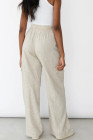 White Pantalon cargo lin