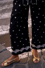 Black embroidered John pants