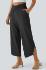 Black Breezefu High Waisted Crossover Pocket Quick Dry Pants