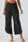 Black Breezefu High Waisted Crossover Pocket Quick Dry Pants