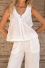 Suvi Linen Top White