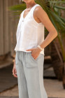 Suvi Linen Top White