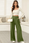 EVALESS Women's Wide Leg Pants Elastic High Waisted Waffle Knit Casual Palazzo Pants Trousers with Pockets