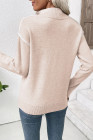 EVALESS WOMENS SWEATERS V NECK LONG SLEEVE QUARTER ZIP COLLARED RIBBED KNIT DRESSY CASUAL PULLOVER SWEATERS OUTFITS