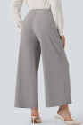 Gray Halara Fle High Waisted Wide Leg Crepe Work 7/8 Pants with Pockets