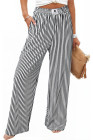 EVALESS Women's Striped Pants 2025 Comfy High Waist Wide Leg Lounge Pants Y2K Casual Lightweight PJ Bottoms with Pockets