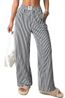 EVALESS Women's Striped Pants 2025 Comfy High Waist Wide Leg Lounge Pants Y2K Casual Lightweight PJ Bottoms with Pockets
