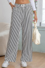 EVALESS Women's Striped Pants 2025 Comfy High Waist Wide Leg Lounge Pants Y2K Casual Lightweight PJ Bottoms with Pockets