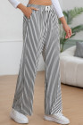 EVALESS Women's Striped Pants 2025 Comfy High Waist Wide Leg Lounge Pants Y2K Casual Lightweight PJ Bottoms with Pockets