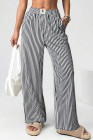 EVALESS Women's Striped Pants 2025 Comfy High Waist Wide Leg Lounge Pants Y2K Casual Lightweight PJ Bottoms with Pockets