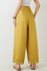 Beige Women's casual wide-leg pants