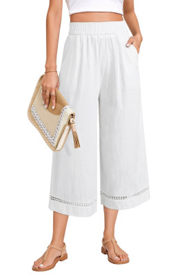 White Women's cropped pants LC7713966-P1