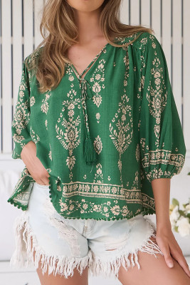 Dark Green blouse LC25135059-P209