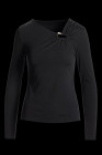 Black Hardware Long Sleeve Knit Top