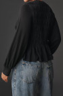 Black Pilcro Long-Sleeve Smocked Top