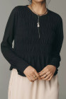 Black Pilcro Long-Sleeve Smocked Top