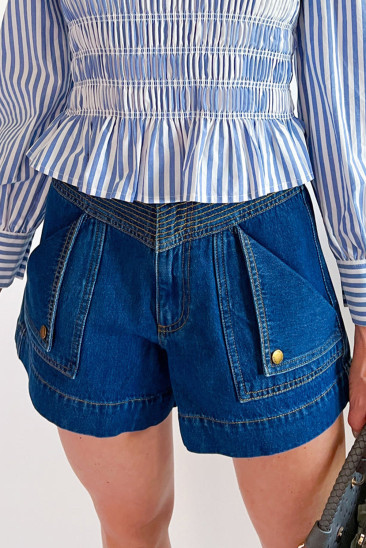 Dusk Blue CELENE DENIM SHORT LC7832155-P704