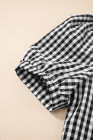EVALESS Women's Plaid Shirt Dressy Casual Square Neck Tops 2026 Fashion Summer Puff Short Sleeve Loose Gingham Blouses