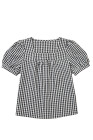 EVALESS Women's Plaid Shirt Dressy Casual Square Neck Tops 2026 Fashion Summer Puff Short Sleeve Loose Gingham Blouses