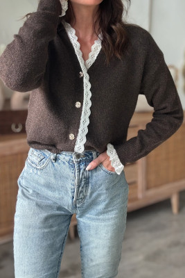 Coffee cardigan sweater LC2712854-P1017