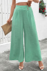 EVALESS Womens High Waisted Button Pleated Wide Leg Pants Beach Vacation Trouses