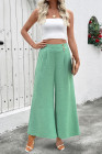 EVALESS Womens High Waisted Button Pleated Wide Leg Pants Beach Vacation Trouses