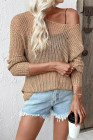 EVALESS Womens Sweaters Casual Spring Summer Crochet Hollow Out Knit Tops Crewneck Long Sleeve Beach Vacation Clothes