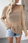 EVALESS Womens Sweaters Casual Spring Summer Crochet Hollow Out Knit Tops Crewneck Long Sleeve Beach Vacation Clothes