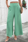 EVALESS Womens High Waisted Button Pleated Wide Leg Pants Beach Vacation Trouses