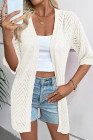 EVALESS Women's Crochet Knit Cardigan Sweaters Short Sleeve Open Front Kimonos Boho Cardigans Tops Lightweight Casual Vacation