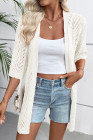 EVALESS Women's Crochet Knit Cardigan Sweaters Short Sleeve Open Front Kimonos Boho Cardigans Tops Lightweight Casual Vacation