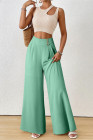 EVALESS Womens High Waisted Button Pleated Wide Leg Pants Beach Vacation Trouses