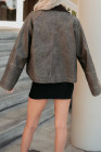 Carbon Grey Calmly Chic Washed Faux Leather Jacket