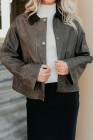 Carbon Grey Calmly Chic Washed Faux Leather Jacket