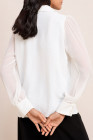 White Friends Like These Ivory Long Sleeve V-Neck Button Front Blouse