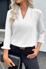 EVALESS Blouses for Women Dressy Casual 3/4 Length Sleeve Lace Patchwork Business Work Tops