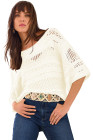 EVALESS Womens Spring Summer Tops 2026 Fashion Trendy Casual Half Sleeve Crochet Hollow Out Sweaters Beach Vacation Clothes
