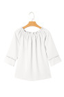 EVALESS Womens Tops Off The Shoulder Blouses for Women Dressy Casual Cute 3/4 Ruffle Sleeves T Shirts Fashion 2026