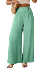 EVALESS Womens High Waisted Button Pleated Wide Leg Pants Beach Vacation Trouses