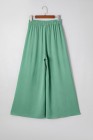 EVALESS Womens High Waisted Button Pleated Wide Leg Pants Beach Vacation Trouses